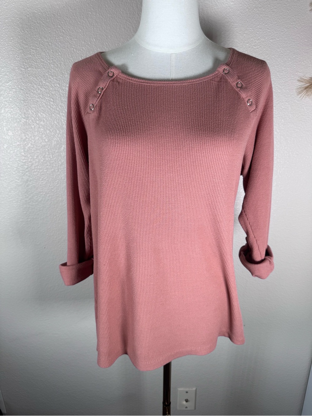 Democracy Ribbed Knit Top in Dusty Pink